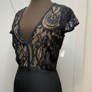 NWT MYNE by Ashley Ann Silk & Lace Dress